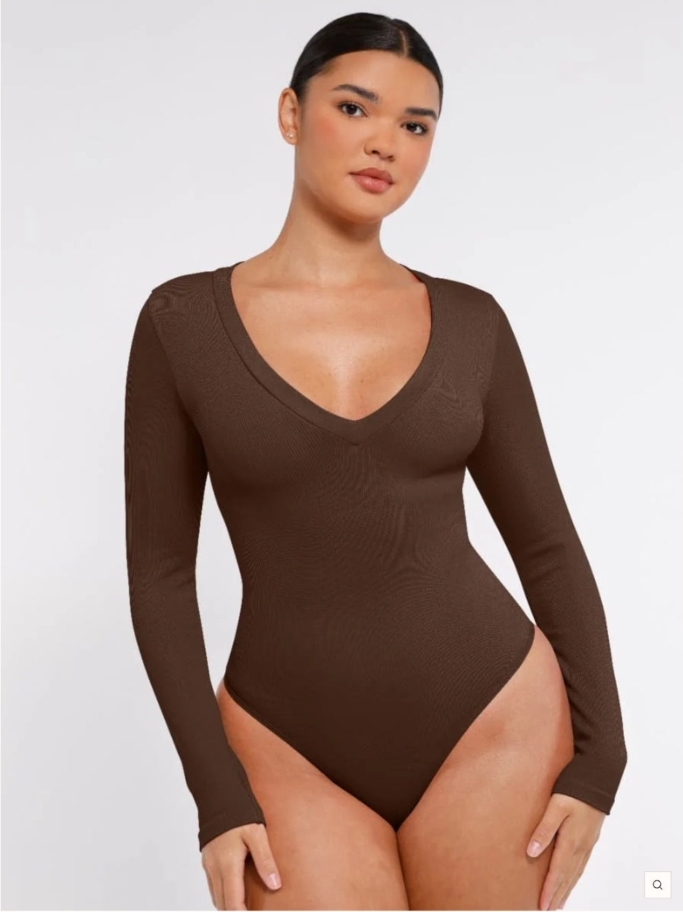 V-Neck waist shaping tummy control bodysuit