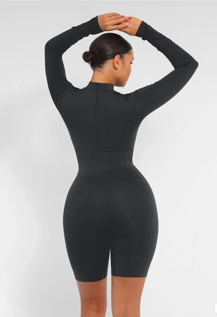 Seamless bust support waist cinching tummy control jumpsuit