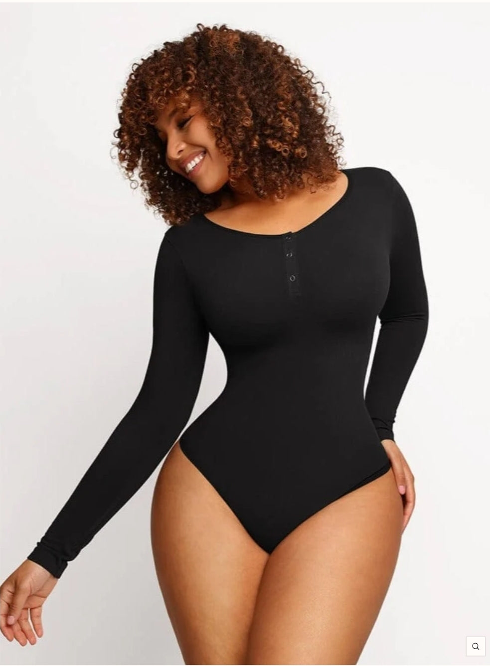 Seamless Outer Button Thong Bodysuit