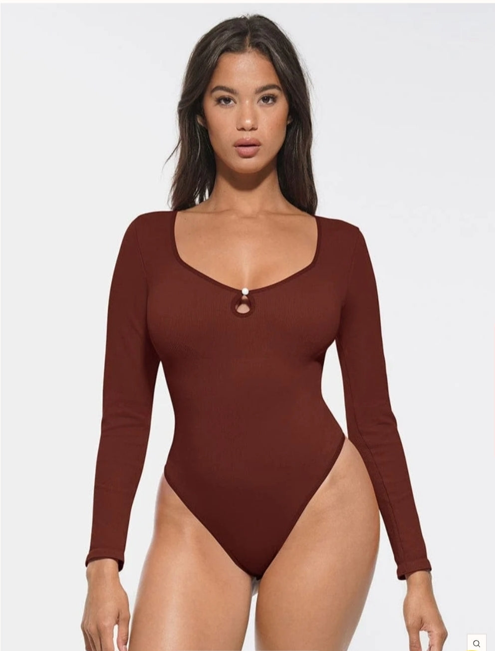 Ribbed seamless sexy hollow neck bodysuit