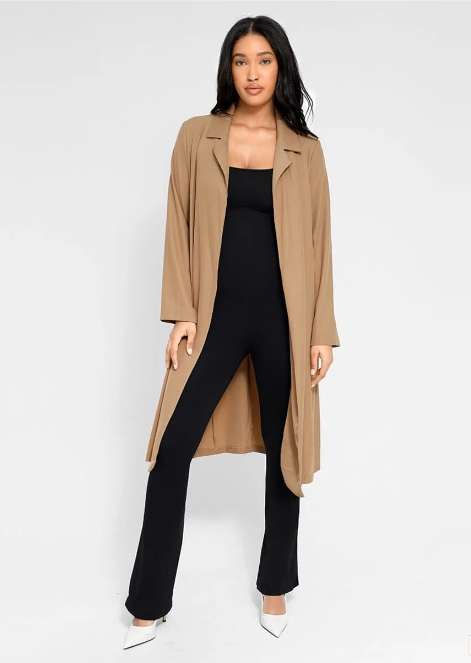 Seamless square neck U-back flared jumpsuit