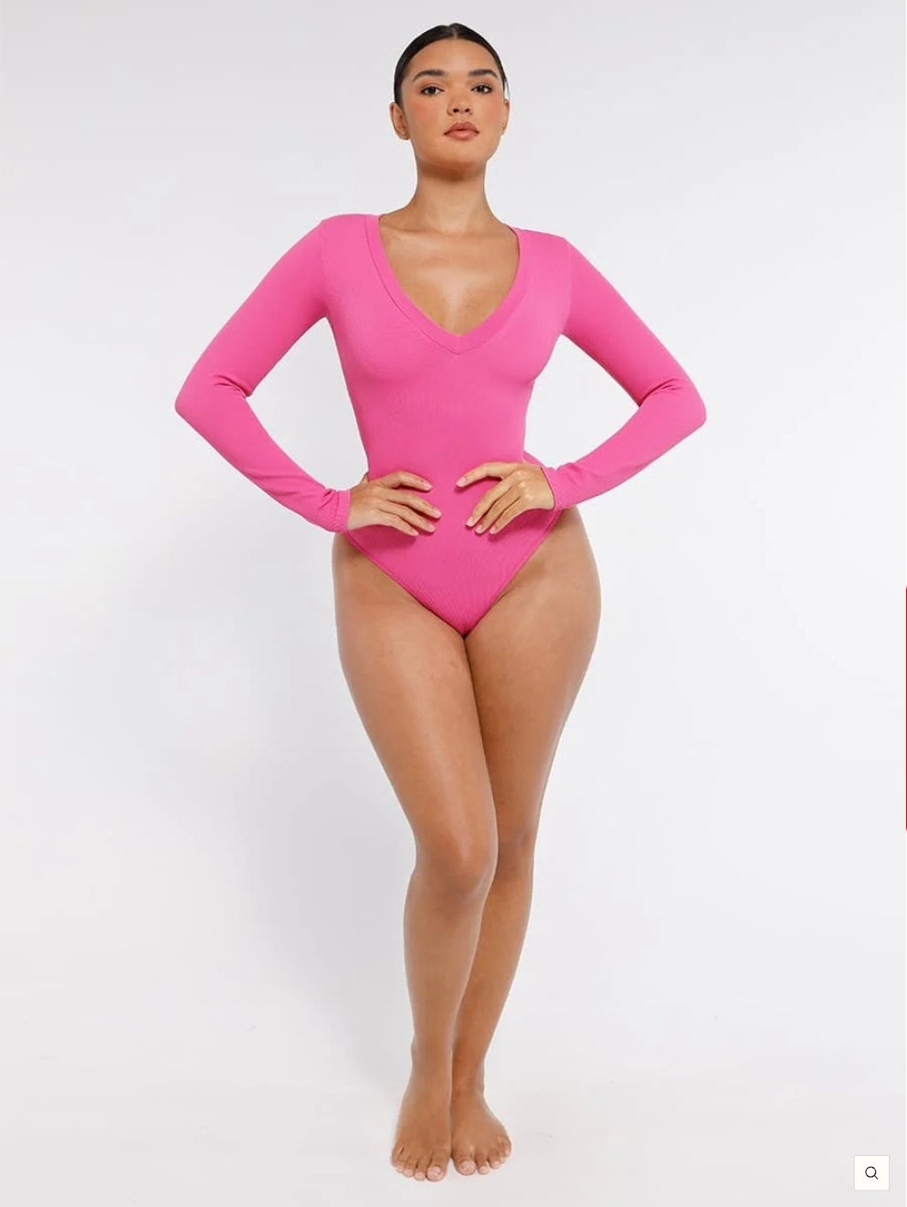 V-Neck waist shaping tummy control bodysuit
