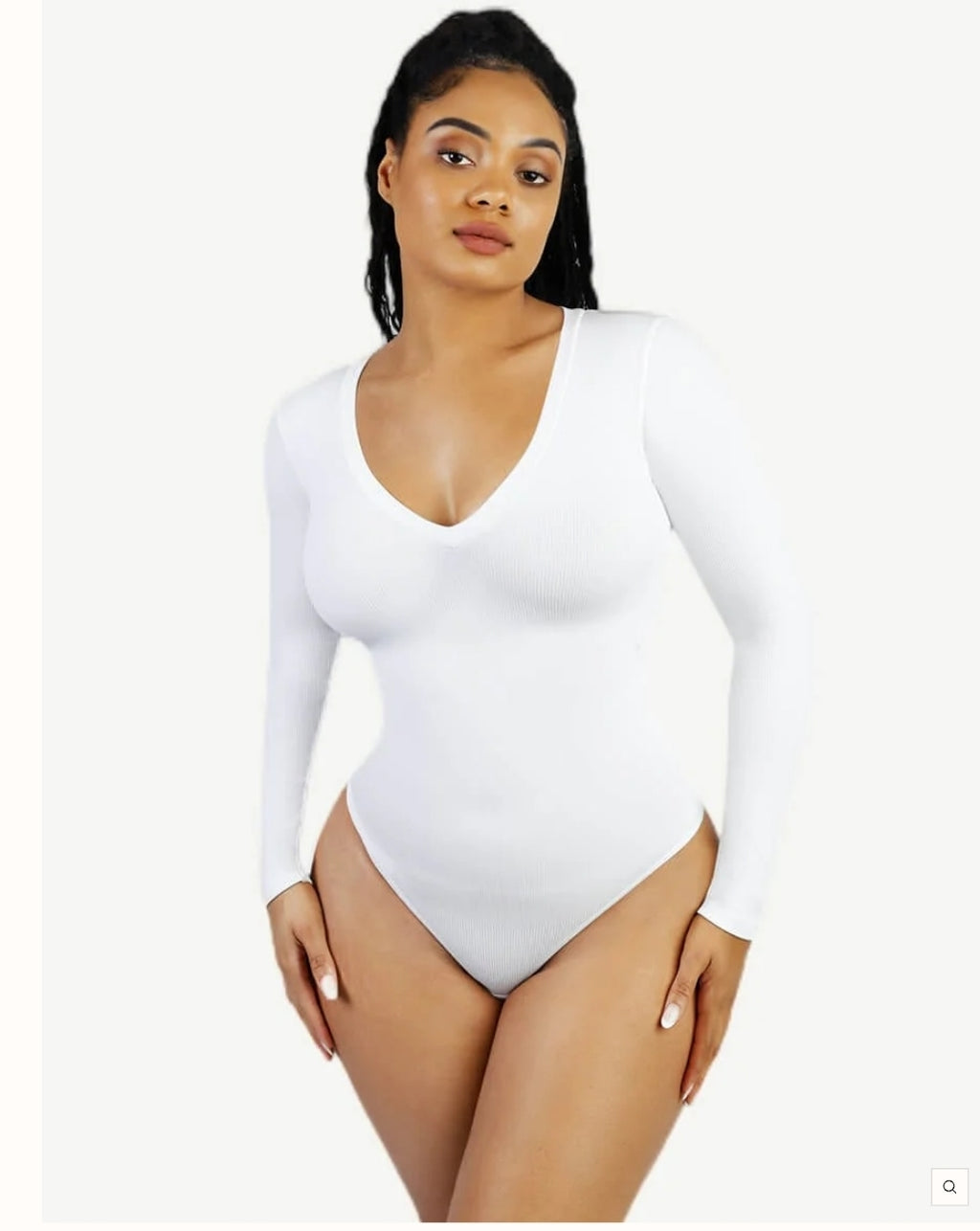 V-Neck waist shaping tummy control bodysuit
