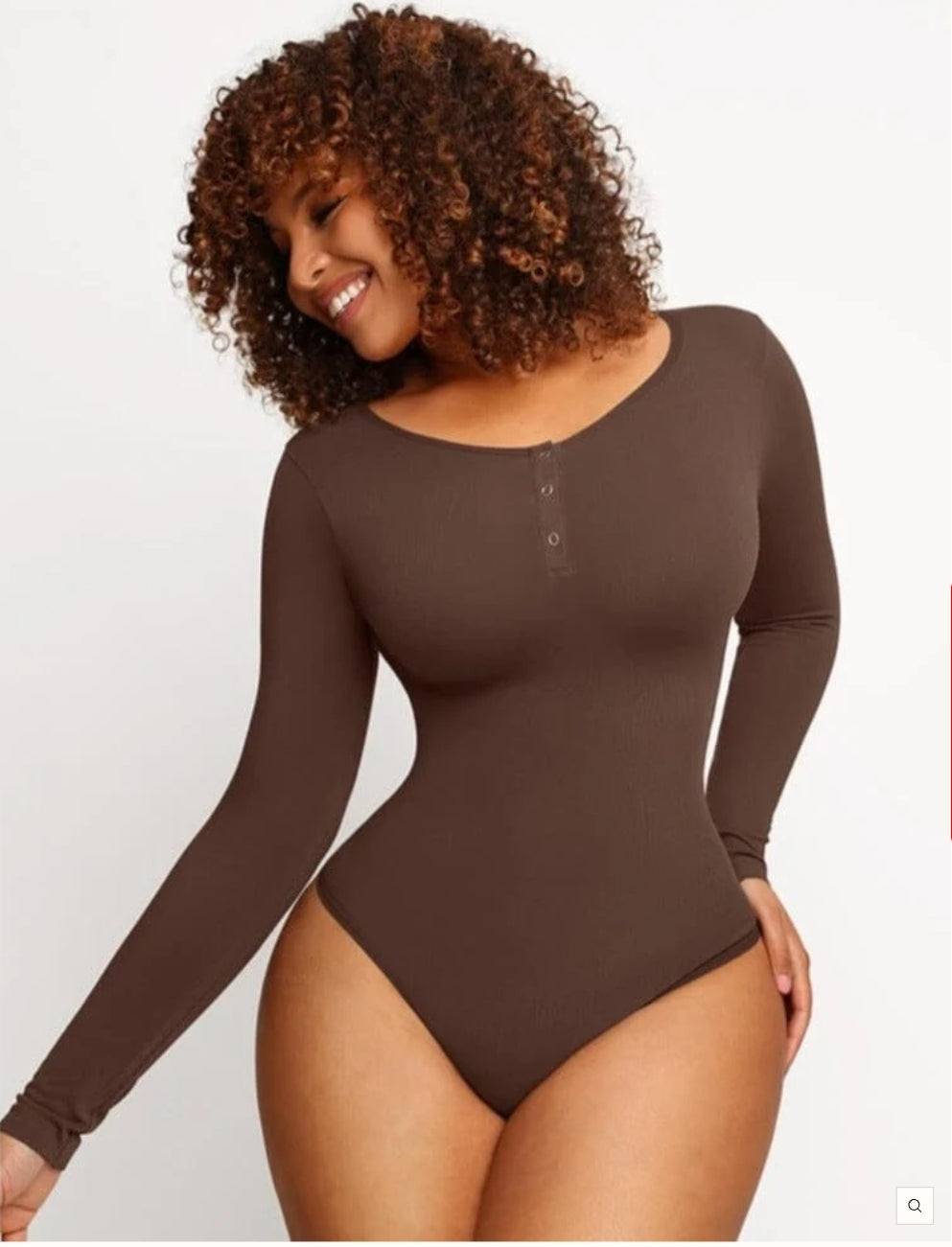Seamless Outer Button Thong Bodysuit